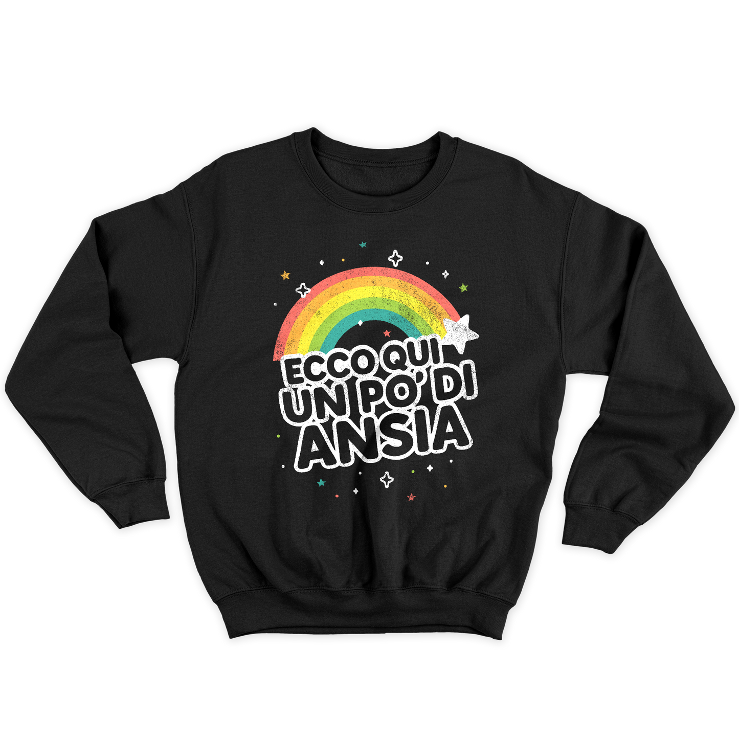Kintu Felpa Girocollo Unisex ECCO QUI UN PO' D'ANSIA - divertente ansietta