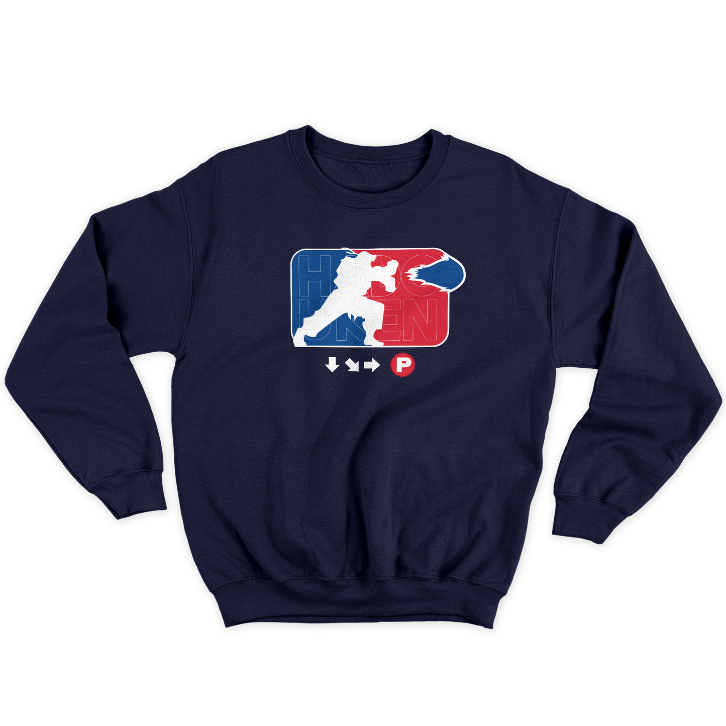 Kintu Felpa Girocollo Unisex Navy Hadouken Street Fighter
