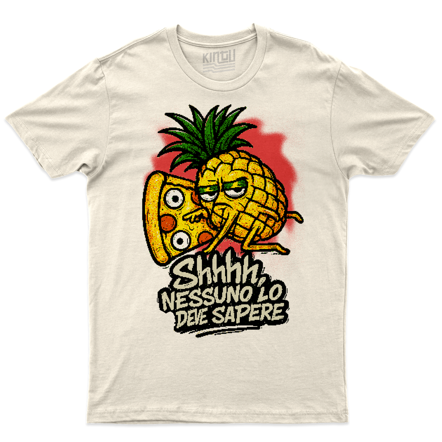 Kintu T-Shirt PIZZA VIOLENCE PIXEL - ananas + pizza
