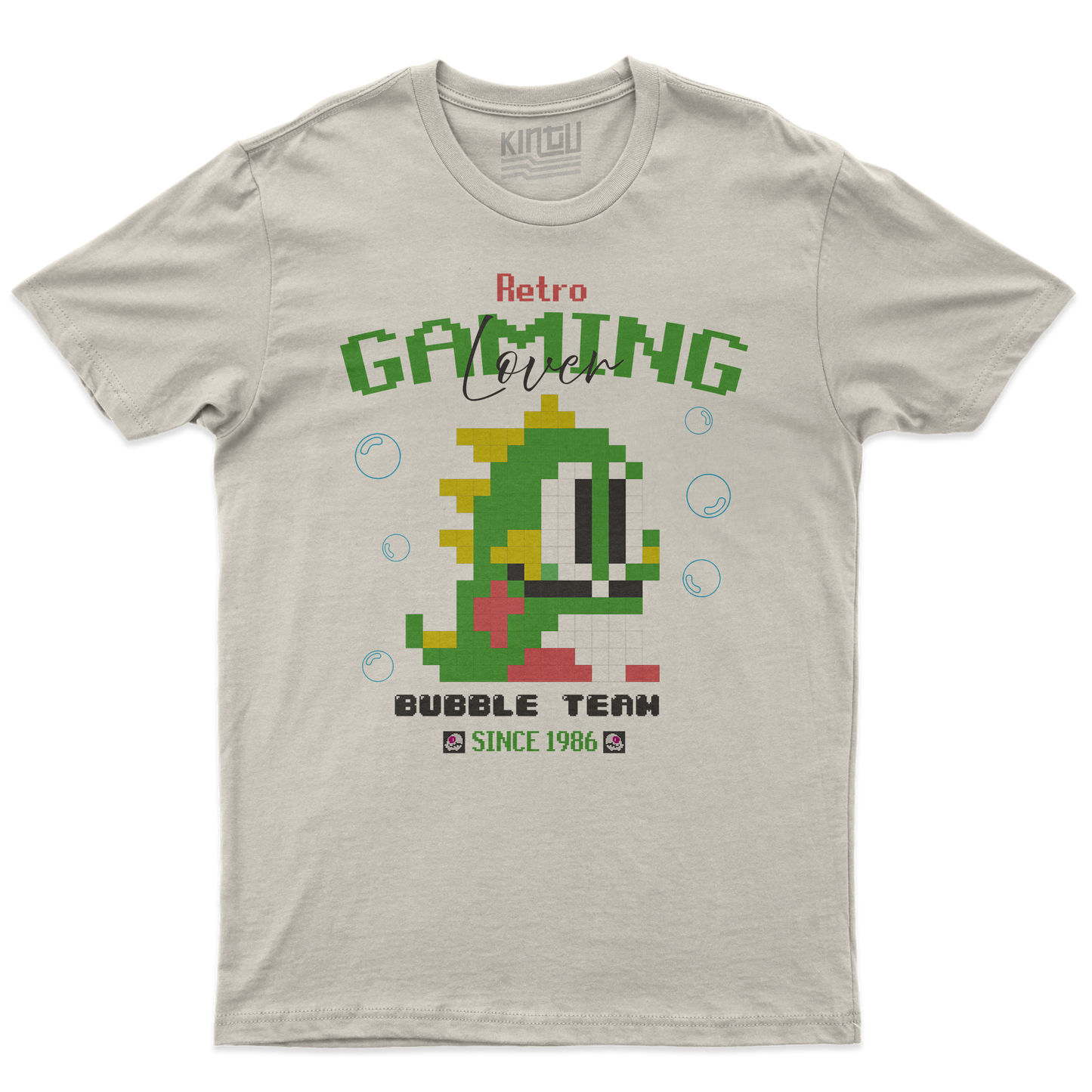Kintu T-Shirt RETRO GAMING LOVER - bubble team bobble c64 nes