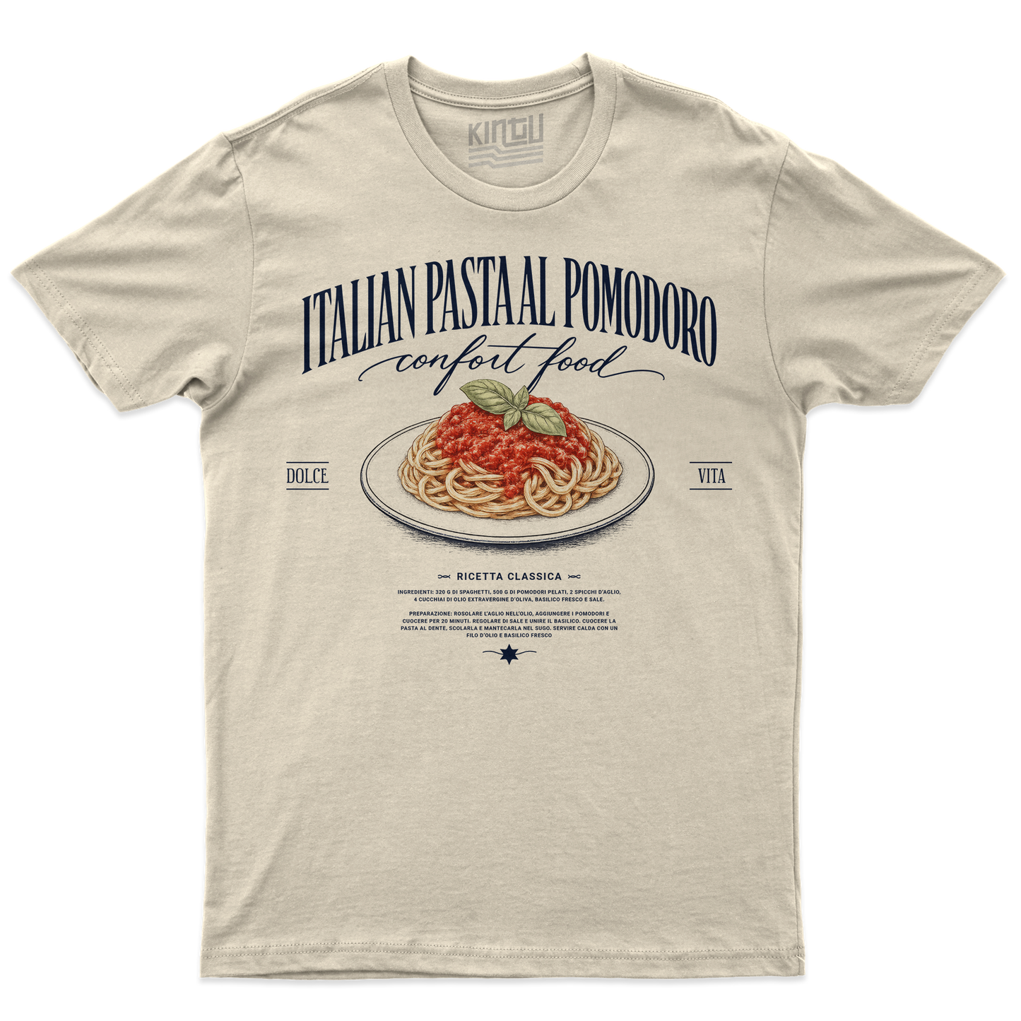 Kintu T-Shirt Italian Pasta Pomodoro Confort Food - Cucina Italiana Made in Italy