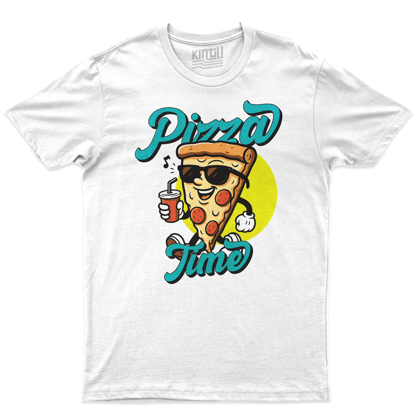 Kintu T-Shirt PIZZA TIME - food porn - social - anni 90