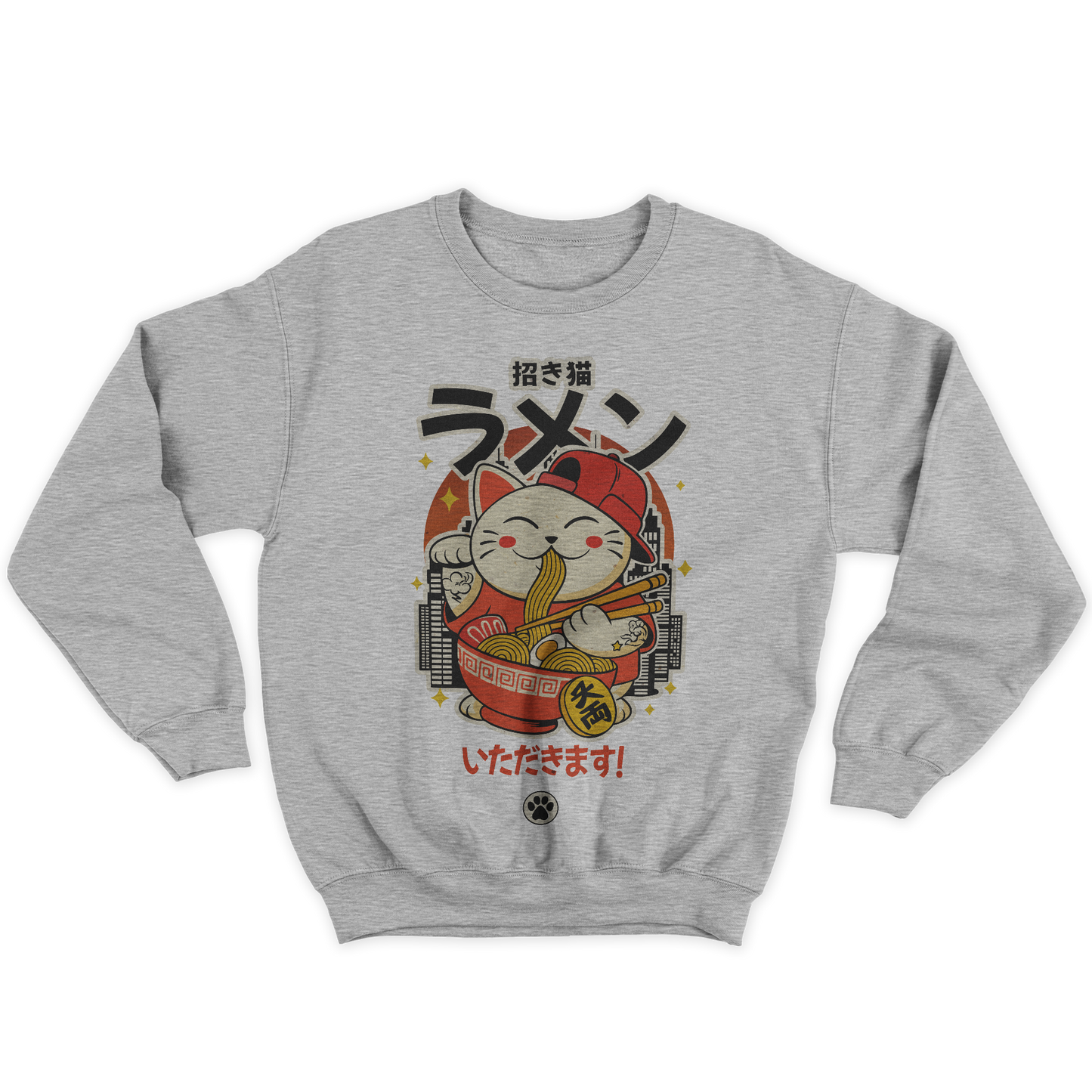 Kintu Felpa Girocollo Unisex MANEKI NEKO - sushi ramen Giappone