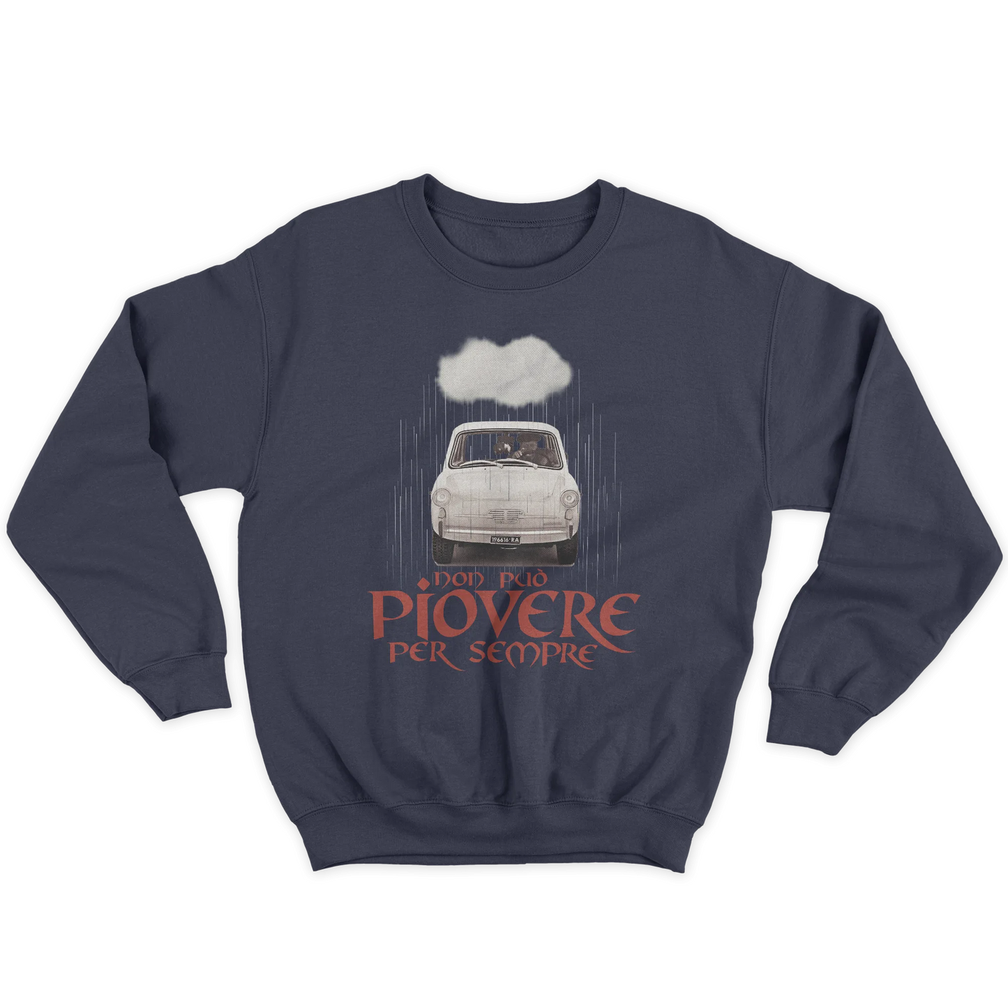 Kintu Felpa Girocollo Unisex Fantozzi Il Corvo - Non Può Piovere Per Sempre - Divertente - Film