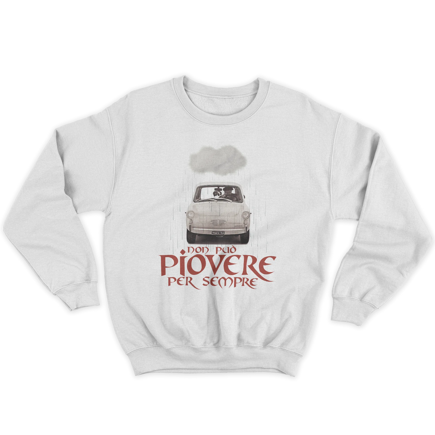 Kintu Felpa Girocollo Unisex Fantozzi Il Corvo - Non Può Piovere Per Sempre - Divertente - Film