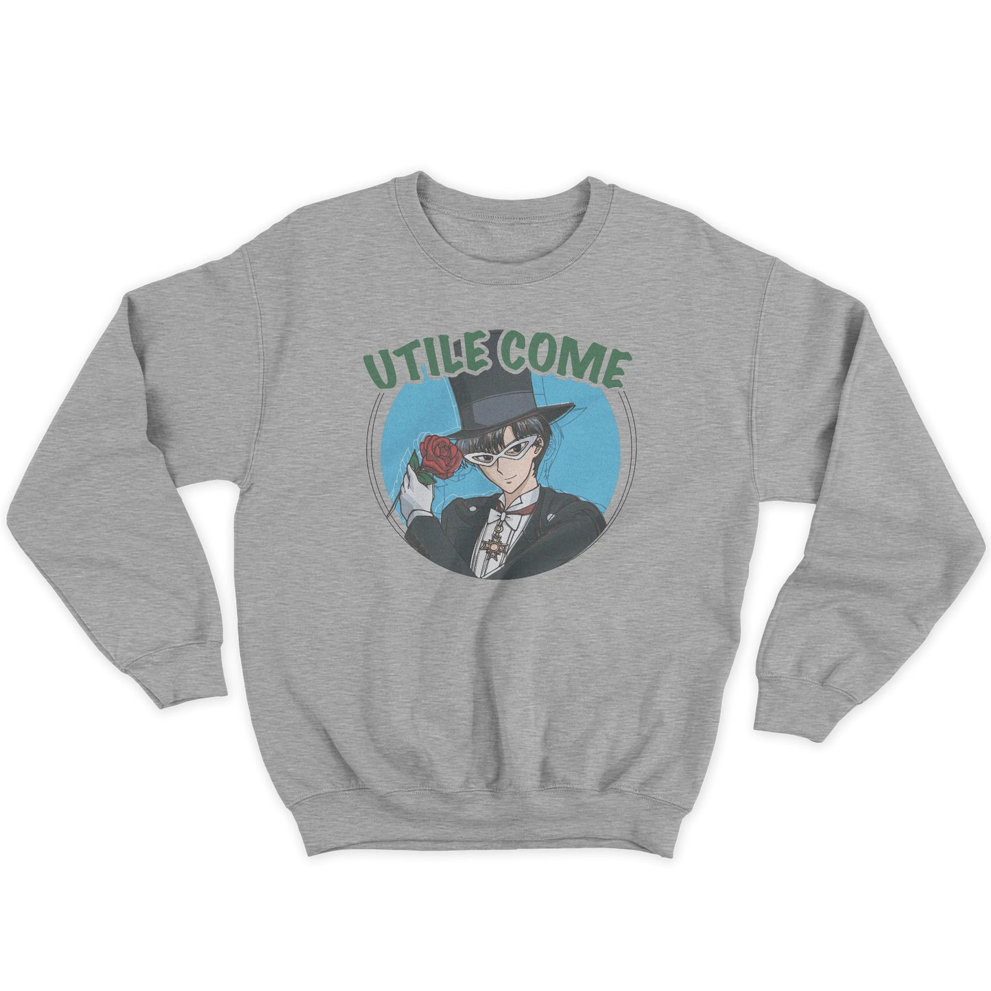 Kintu Felpa Girocollo Unisex Utile Come Milord - Divertente - Sailor Moon - Tuxedo Mask - Anime Manga