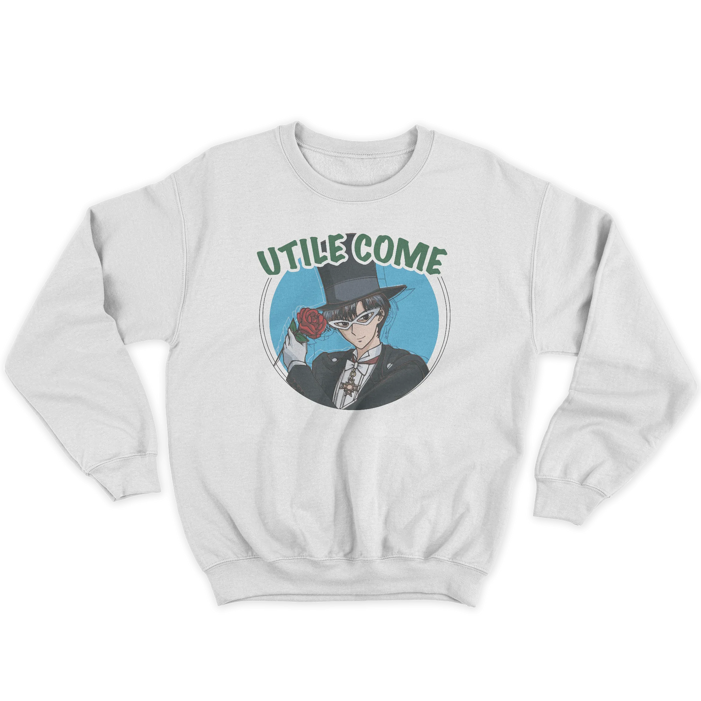 Kintu Felpa Girocollo Unisex Utile Come Milord - Divertente - Sailor Moon - Tuxedo Mask - Anime Manga
