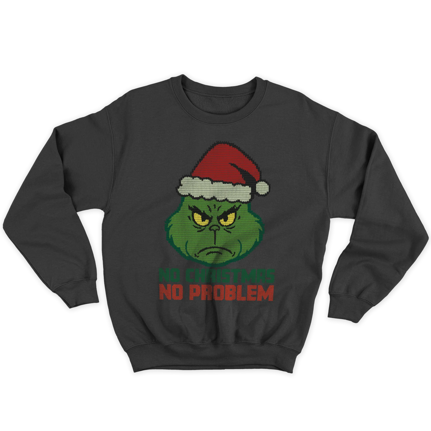 Kintu Felpa Girocollo Unisex Grinch No Christmas No Problem - Natale - Divertente - Film