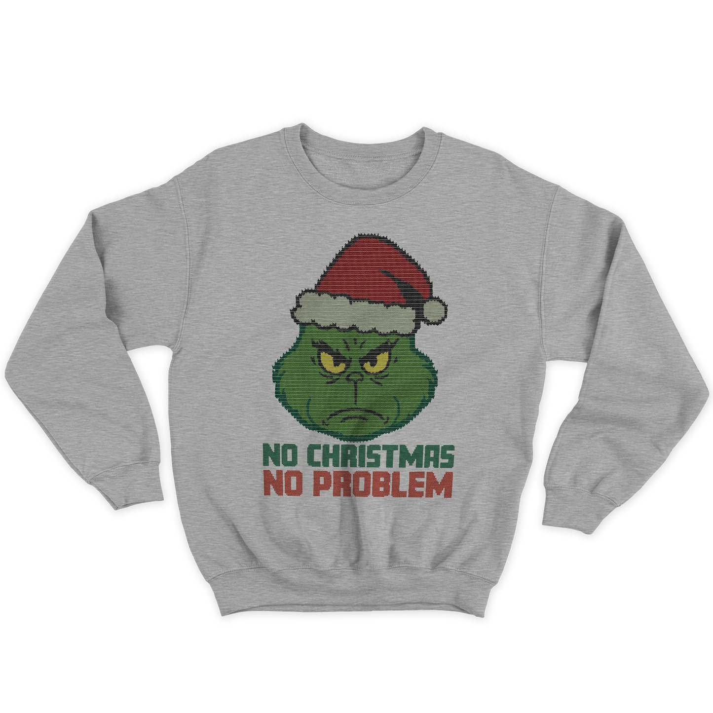 Kintu Felpa Girocollo Unisex Grinch No Christmas No Problem - Natale - Divertente - Film