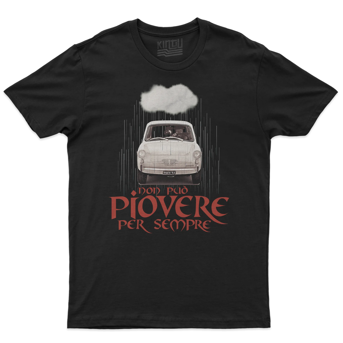 Kintu T-shirt Fantozzi Il Corvo - Non Può Piovere Per Sempre - Divertente - Film