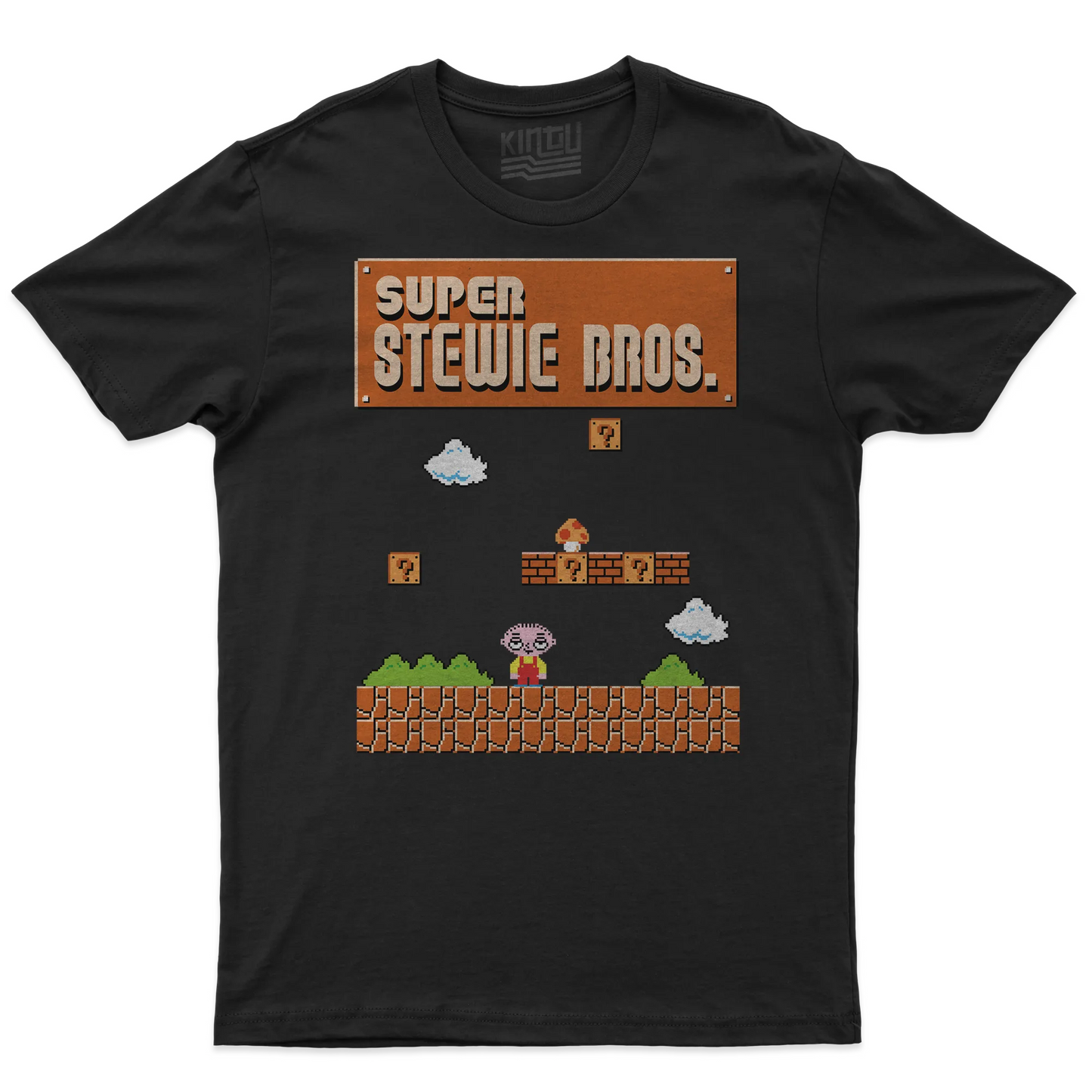 Kintu T-shirt Super Stewie Bros - Cartoon - Retro Game