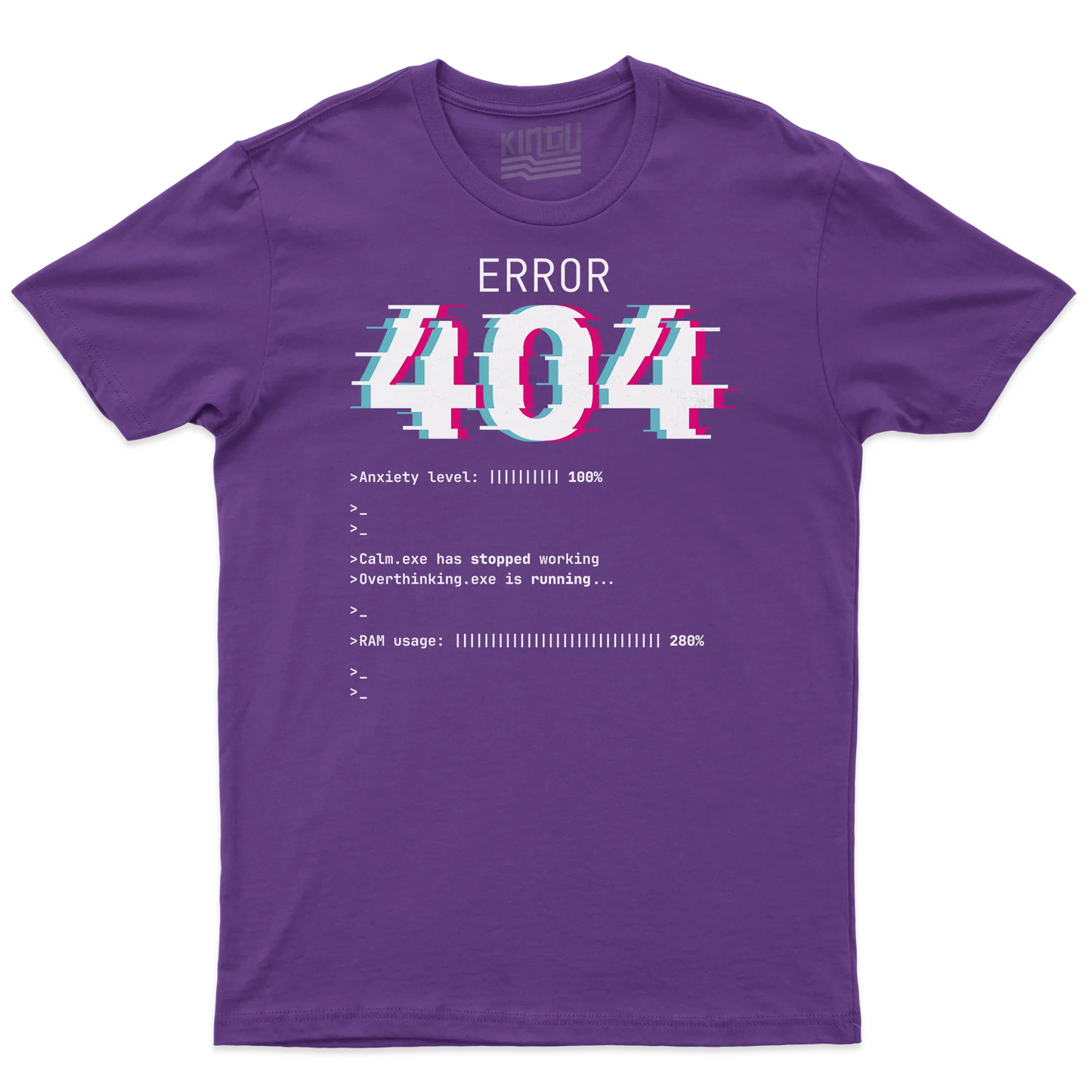 Kintu T-shirt Error 404 Anxiety Level 100% - Divertente - Ansia
