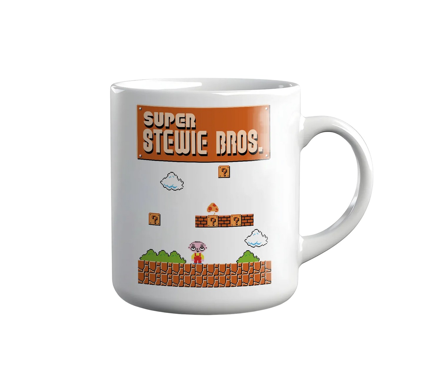 Kintu Tazza In Ceramica Super Stewie Bros - Cartoon - Retro Game