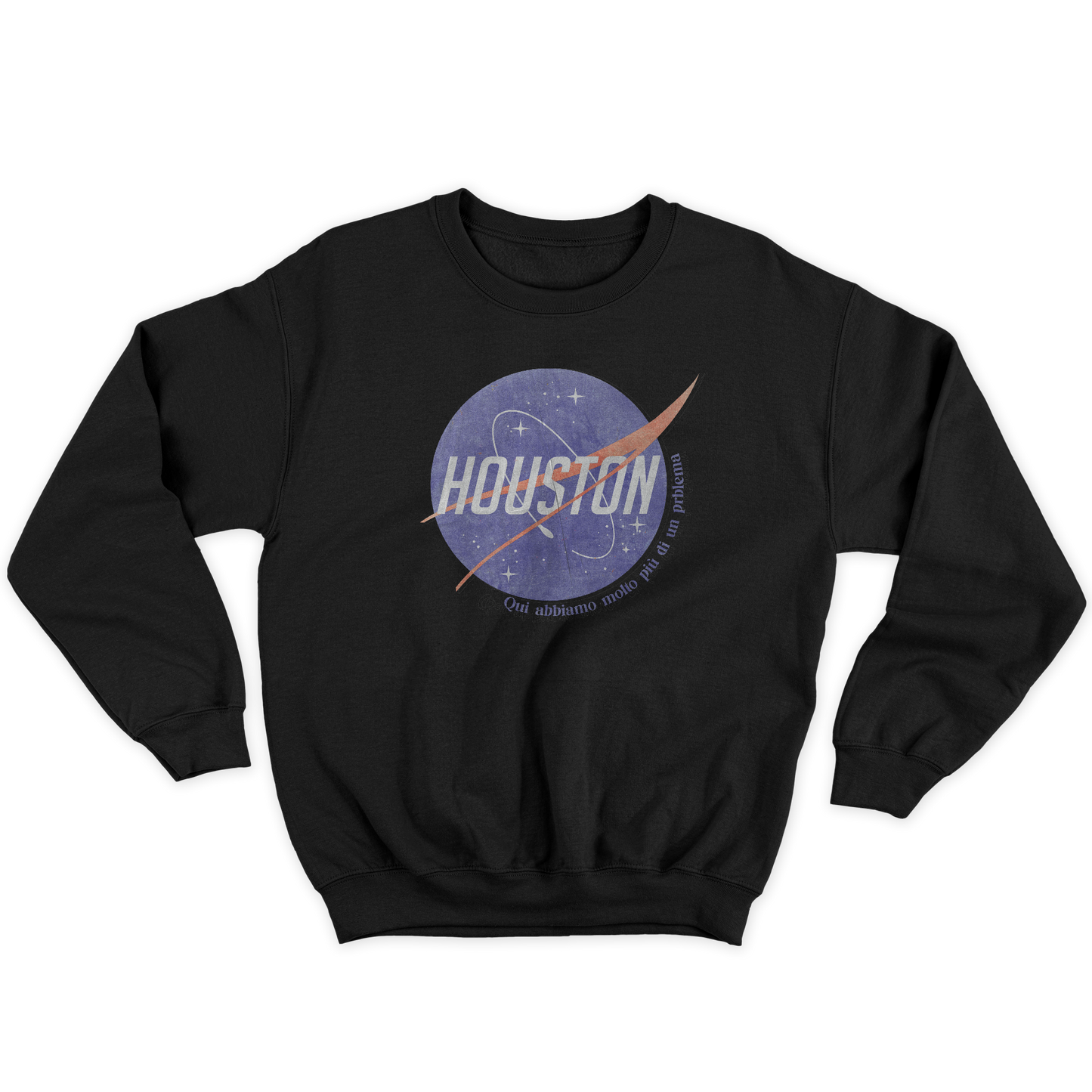 Kintu Felpa Girocollo Unisex HOUSTON ABBIAMO MOLTI PROBLEMI - meme divertente