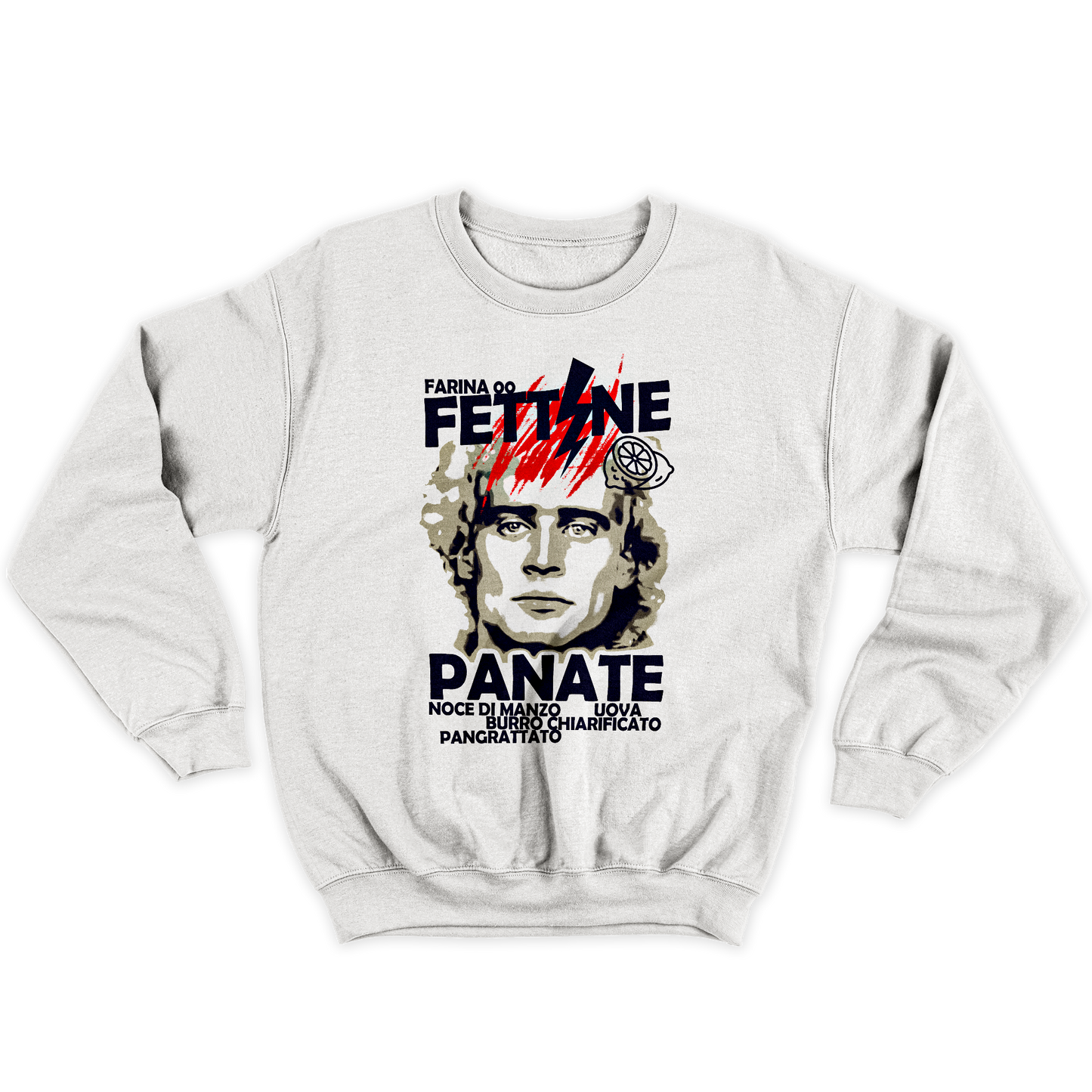 Kintu Felpa Girocollo Unisex Mirko Fettine Panate - kiss me Licia