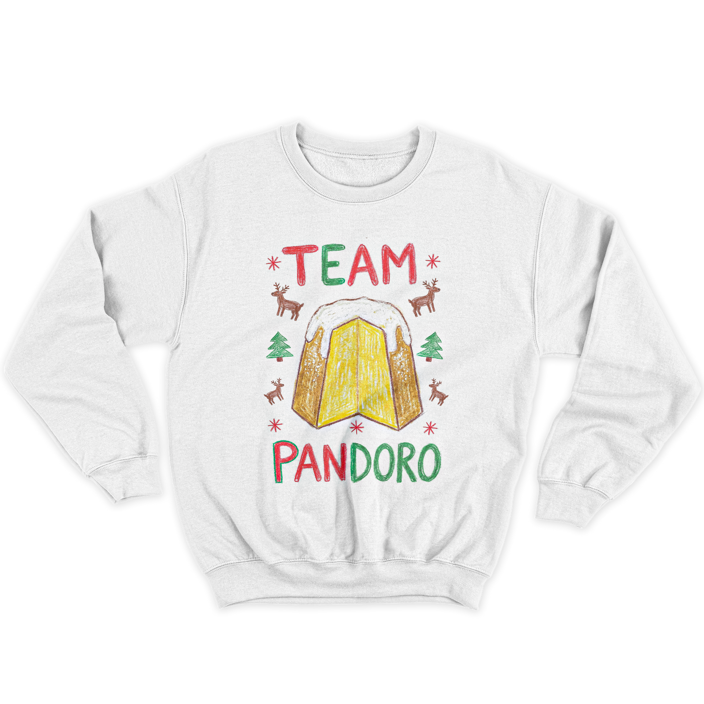 Kintu Felpa Girocollo Unisex Team Pandoro - Divertente - Natale