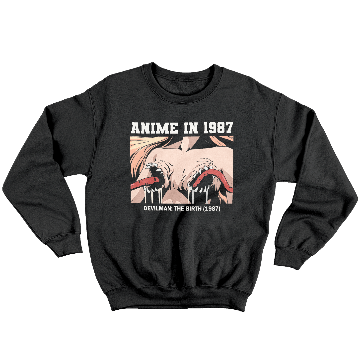 Kintu Felpa Girocollo Unisex Anime in 1987 - Uomo Diavolo