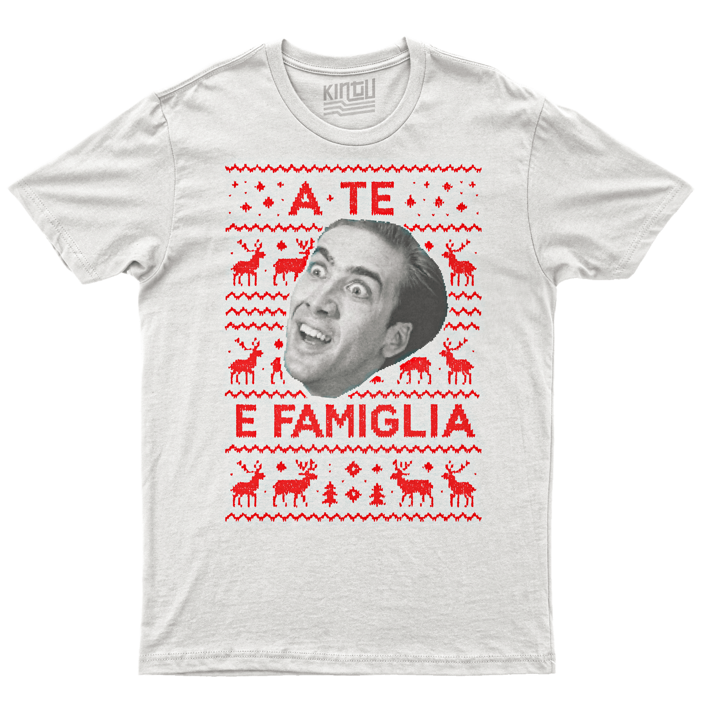 Kintu T-Shirt A te e famiglia - Natale - Divertente