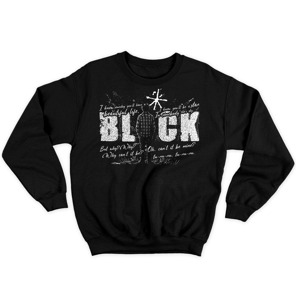 [kintu:1QYwVheb8HYPkz4B9fig2Hn87UxP7E5-T:1f0ecb22f464a1fd35d58428acb58a60] Felpa nera girocollo con grafica Black PJ bianca e nera