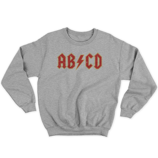 [kintu:16fkM2rmOrgQEGEaR6w3UycnoBQlTsd4z:0a70c6c43702b0a2e3e49a3bd4f38ff6] Felpa girocollo AB CD like ACDC musica idea regalo - Grigio