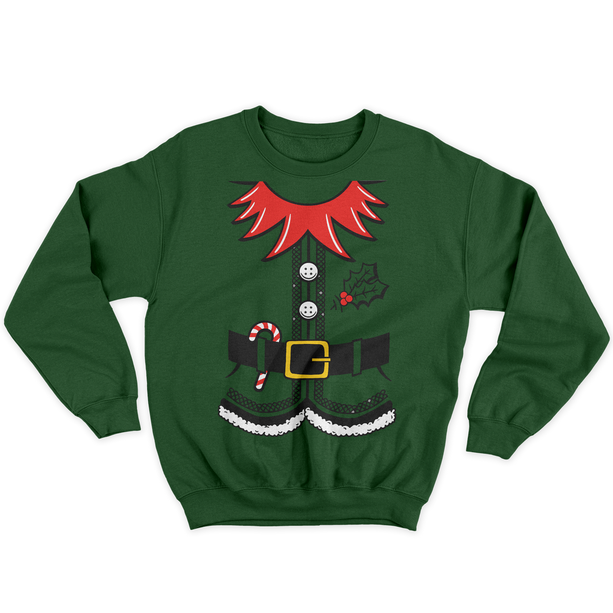 [kintu:1FS3Al3f18JOc_WU5-0fWoCt-CpBkOkFW:bc8327488ee1f8869c85ab3cfc410bd7] Felpa girocollo Vestito Efo Natalizio Natale Regalo per il cenone - Verde bottiglia