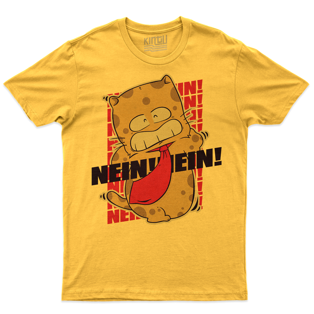[kintu:1L4VsPYCAUs31ClF8sIdp2FR4zytRIxCN:6ef987c7c8d90cee857cdcd1e1793f29] T-Shirt NEIN NEIN Torakichi Torakiki gatto cult - Giallo