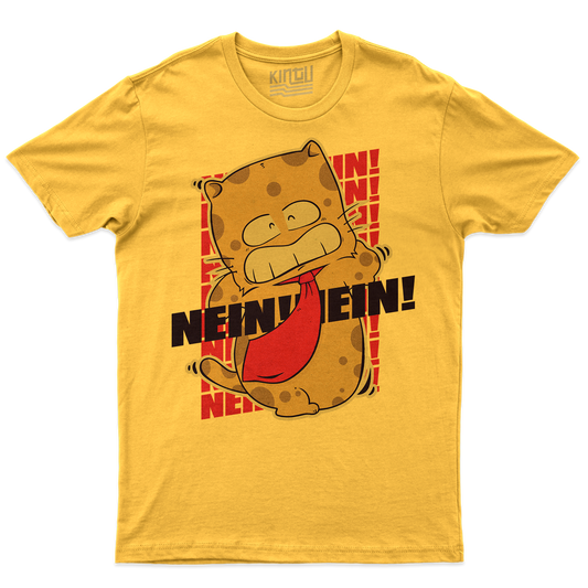 [kintu:1L4VsPYCAUs31ClF8sIdp2FR4zytRIxCN:6ef987c7c8d90cee857cdcd1e1793f29] T-Shirt NEIN NEIN Torakichi Torakiki gatto cult - Giallo