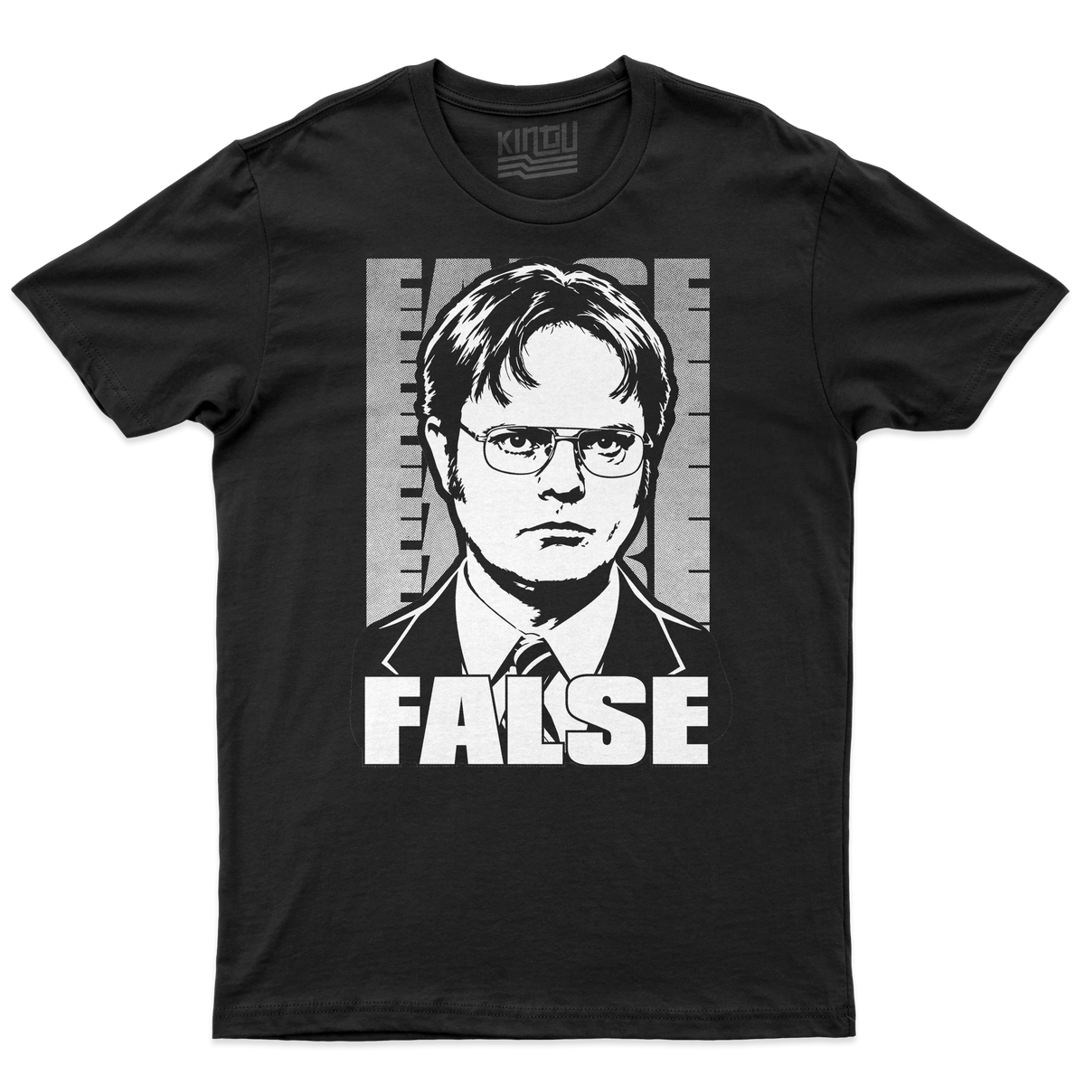 [kintu:1NsdNlZDG2_R-xRzweGqPgQ72qgKm4suC:17a927503a6d92a72119e019421ff944] T-Shirt Dwight Schrute Impiegato dell'anno The Office FALSE - Nero