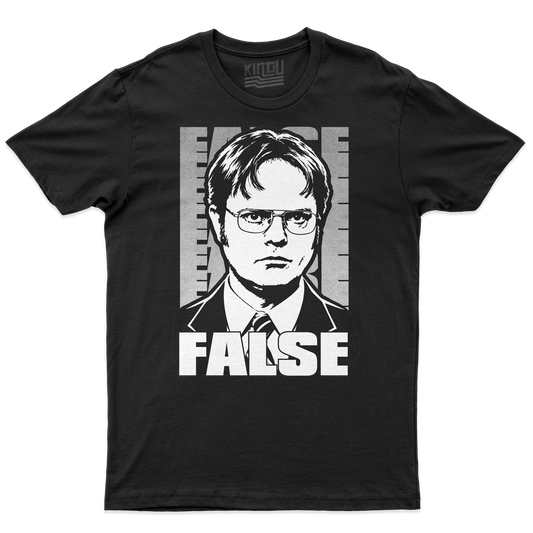 [kintu:1NsdNlZDG2_R-xRzweGqPgQ72qgKm4suC:17a927503a6d92a72119e019421ff944] T-Shirt Dwight Schrute Impiegato dell'anno The Office FALSE - Nero