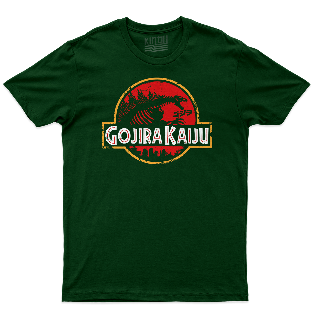 [kintu:10hzBV6tQP5xcgcXHlzpRlsVRoDYlDw6h:9f1a0fe5de00924e335da6ad25f620cb] T-Shirt GODZILLA Gojira Kaiju Japan Giappone - Verde bottiglia