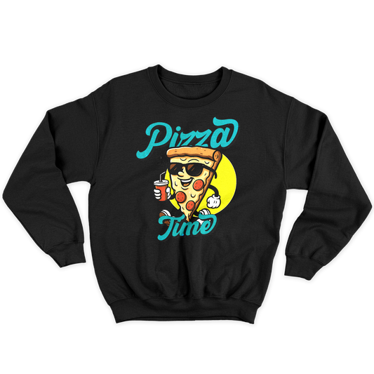 Kintu Felpa Girocollo Unisex PIZZA TIME - food cibo - sticker anni 90