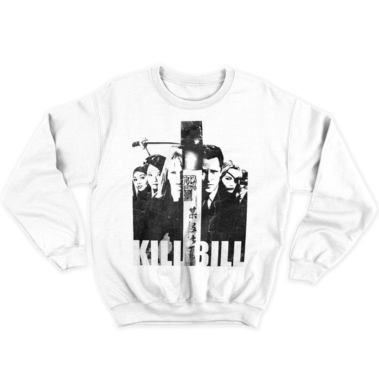 Kintu Felpa Girocollo Unisex Bianco Kill Bill locandina personaggi
