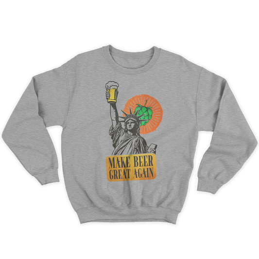 Kintu Felpa Girocollo Unisex MAKE BEER GREAT AGAIN - divrtente
