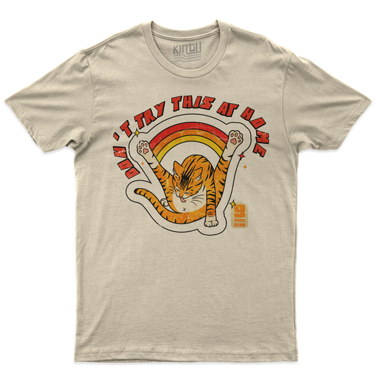 Kintu T-Shirt Dont Try this at home - Cat Gatto 9 lives club