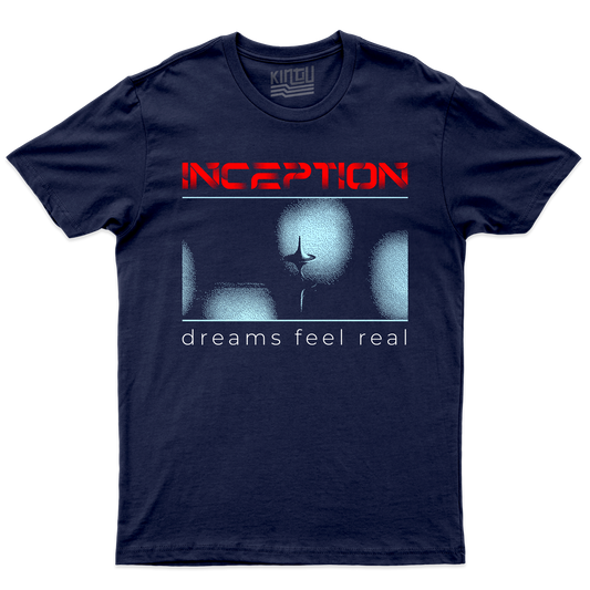 Kintu T-Shirt BLU INCEPTION - Dreams feel real - Nolan Fantascienza