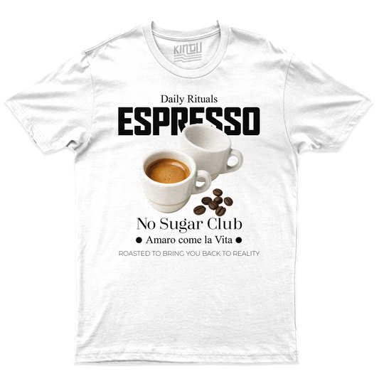 Kintu T-Shirt Caffè Espresso Amaro come la Vita - No sugar Club - Per riportarti alla realtà
