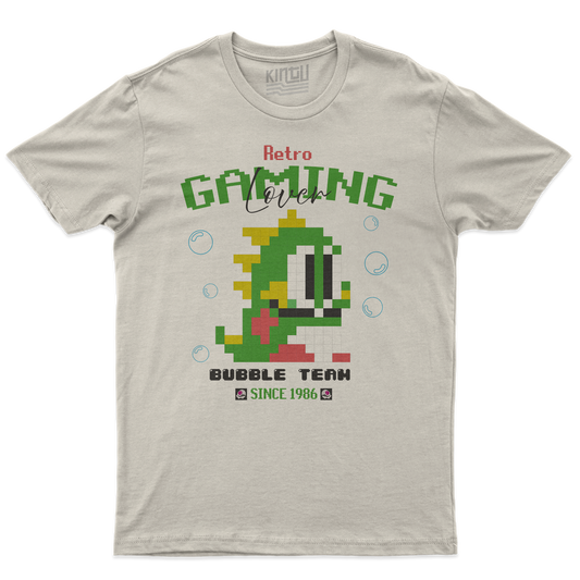 Kintu T-Shirt RETRO GAMING LOVER - bubble team bobble c64 nes