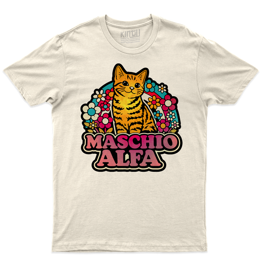 Kintu T-Shirt MASCHIO ALFA - gatto divertente pride