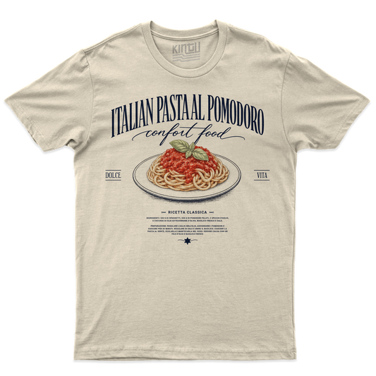 Kintu T-Shirt Italian Pasta Pomodoro Confort Food - Cucina Italiana Made in Italy