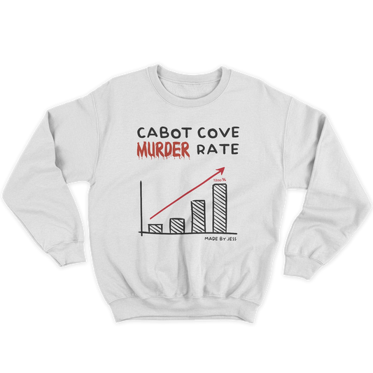 Kintu Felpa Girocollo Unisex Cabot Cove Murder Rate - Jessica Fletcher - Murder She Wrote - Divertente  - Personaggi Famosi