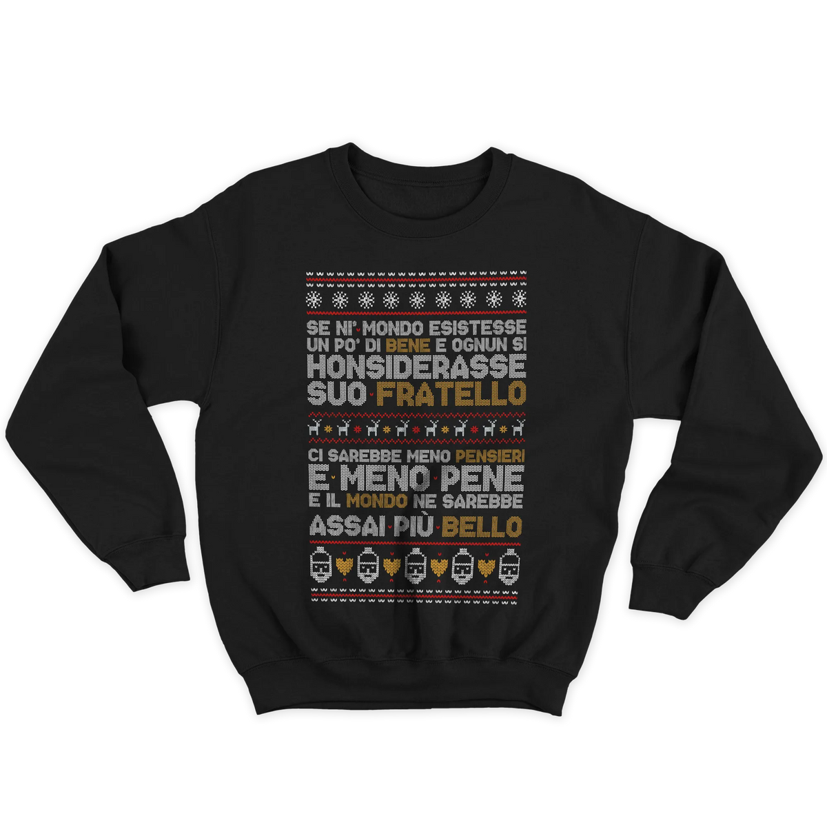 Kintu Felpa Girocollo Unisex Poesia Natalizia - Natale - Patchani - Personaggi Famosi