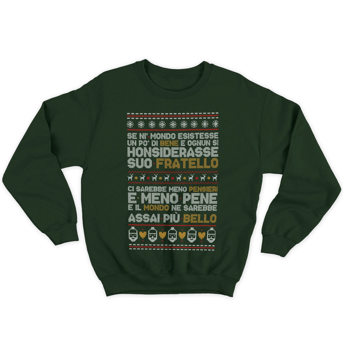 Kintu Felpa Girocollo Unisex Poesia Natalizia - Natale - Patchani - Personaggi Famosi