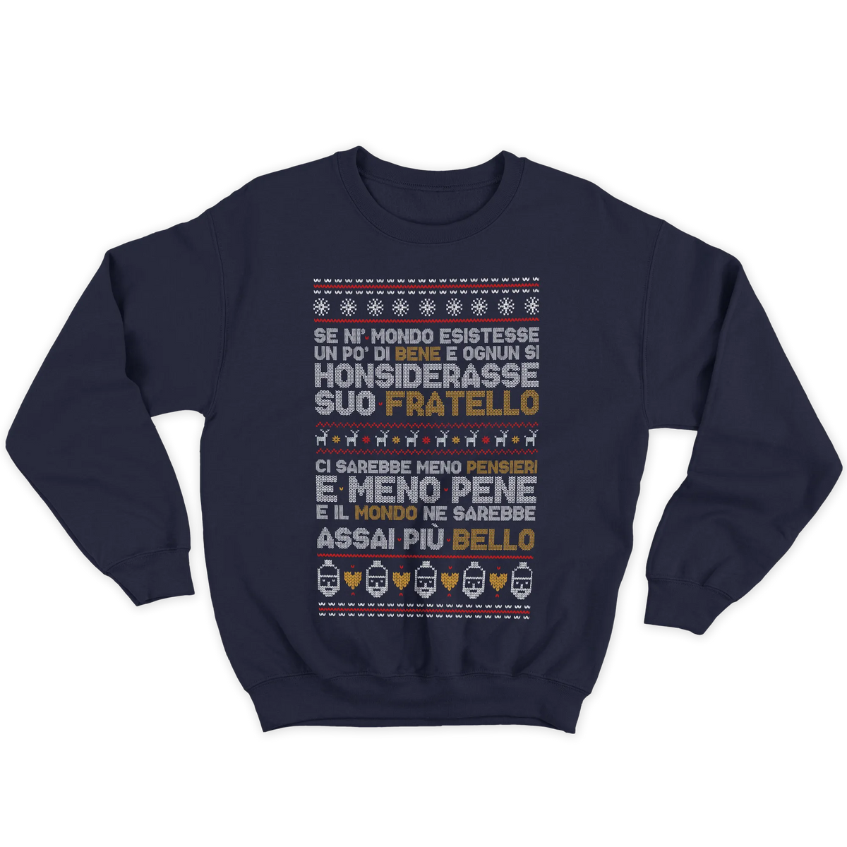 Kintu Felpa Girocollo Unisex Poesia Natalizia - Natale - Patchani - Personaggi Famosi