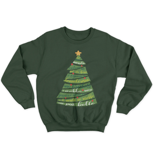 Kintu Felpa Girocollo Unisex Poesia Natalizia - Patchani - Natale - Divertente - Regalo  - Personaggi Famosi