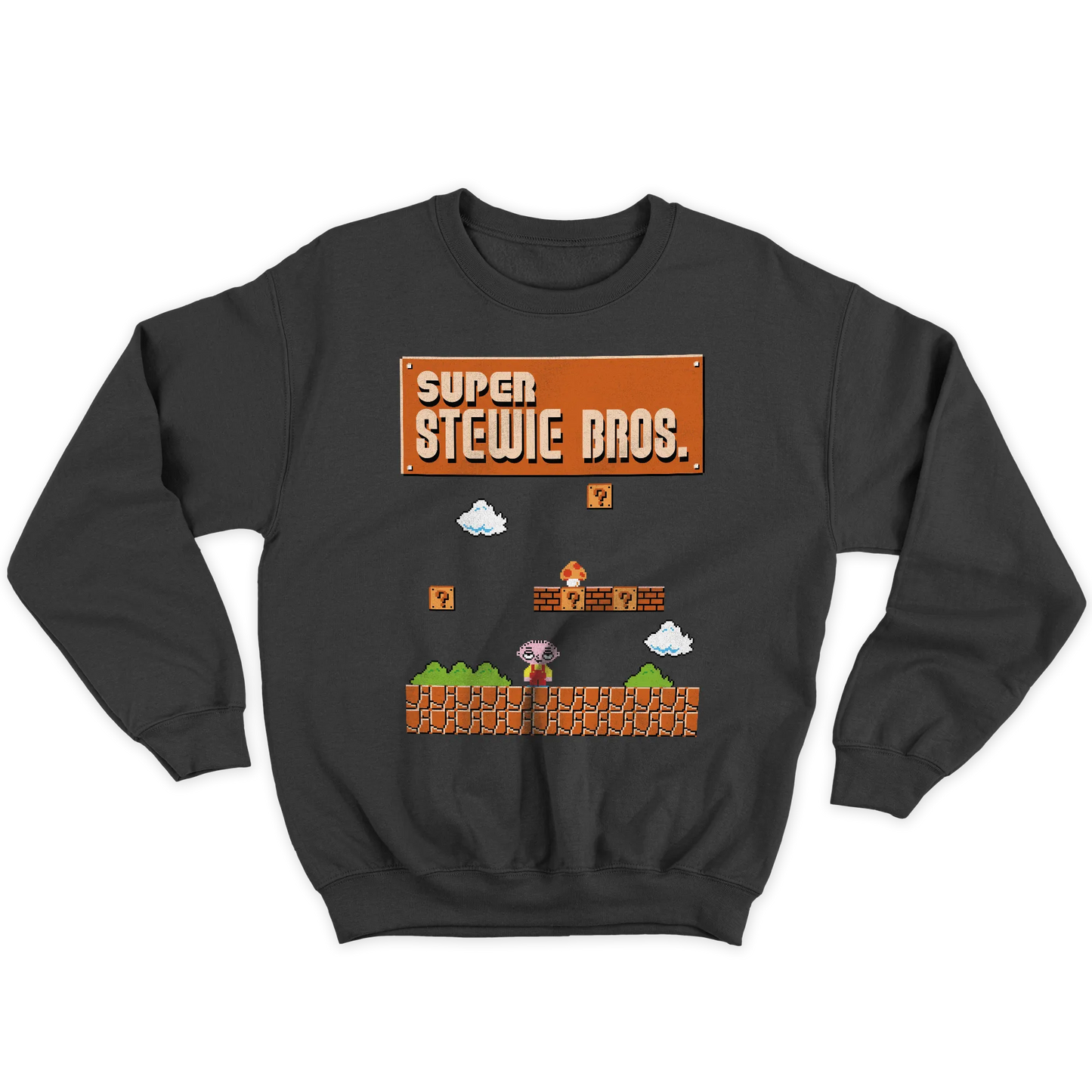 Kintu Felpa Girocollo Unisex Super Stewie Bros -  Cartoon  - Retro Game