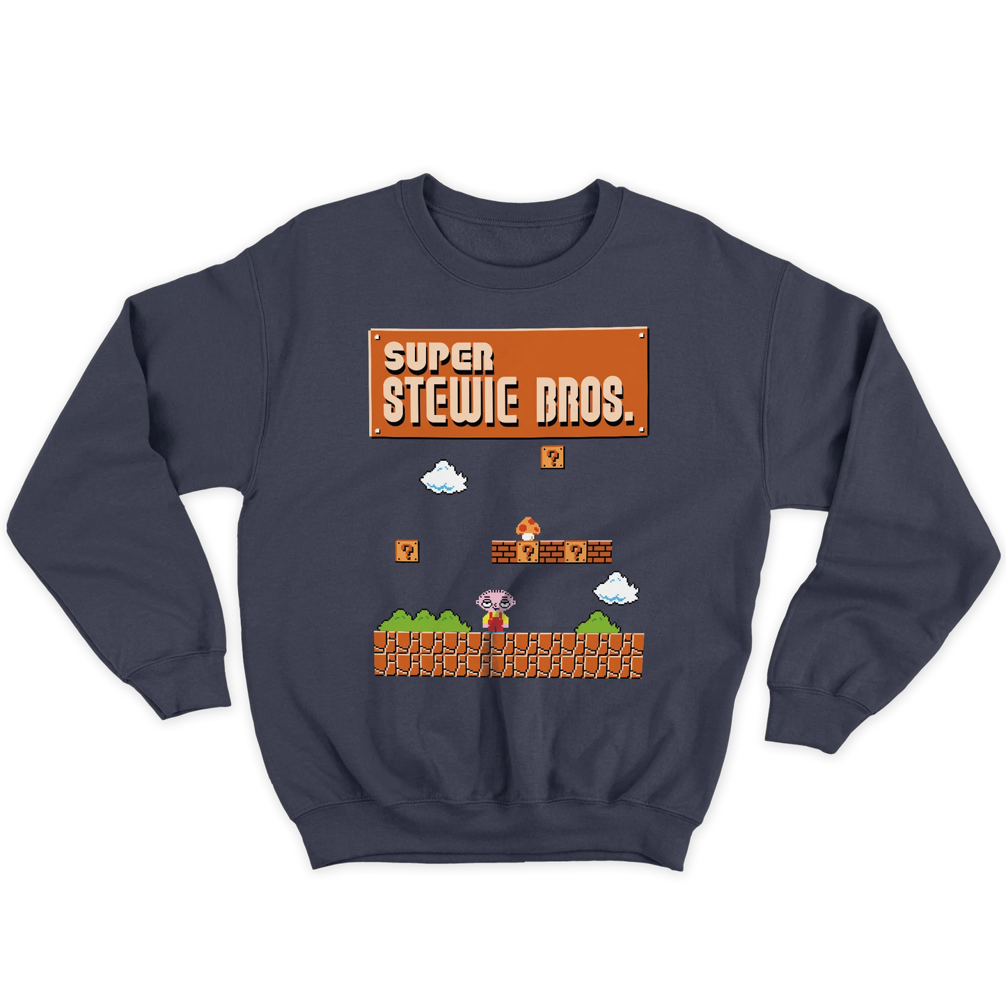 Kintu Felpa Girocollo Unisex Super Stewie Bros -  Cartoon  - Retro Game