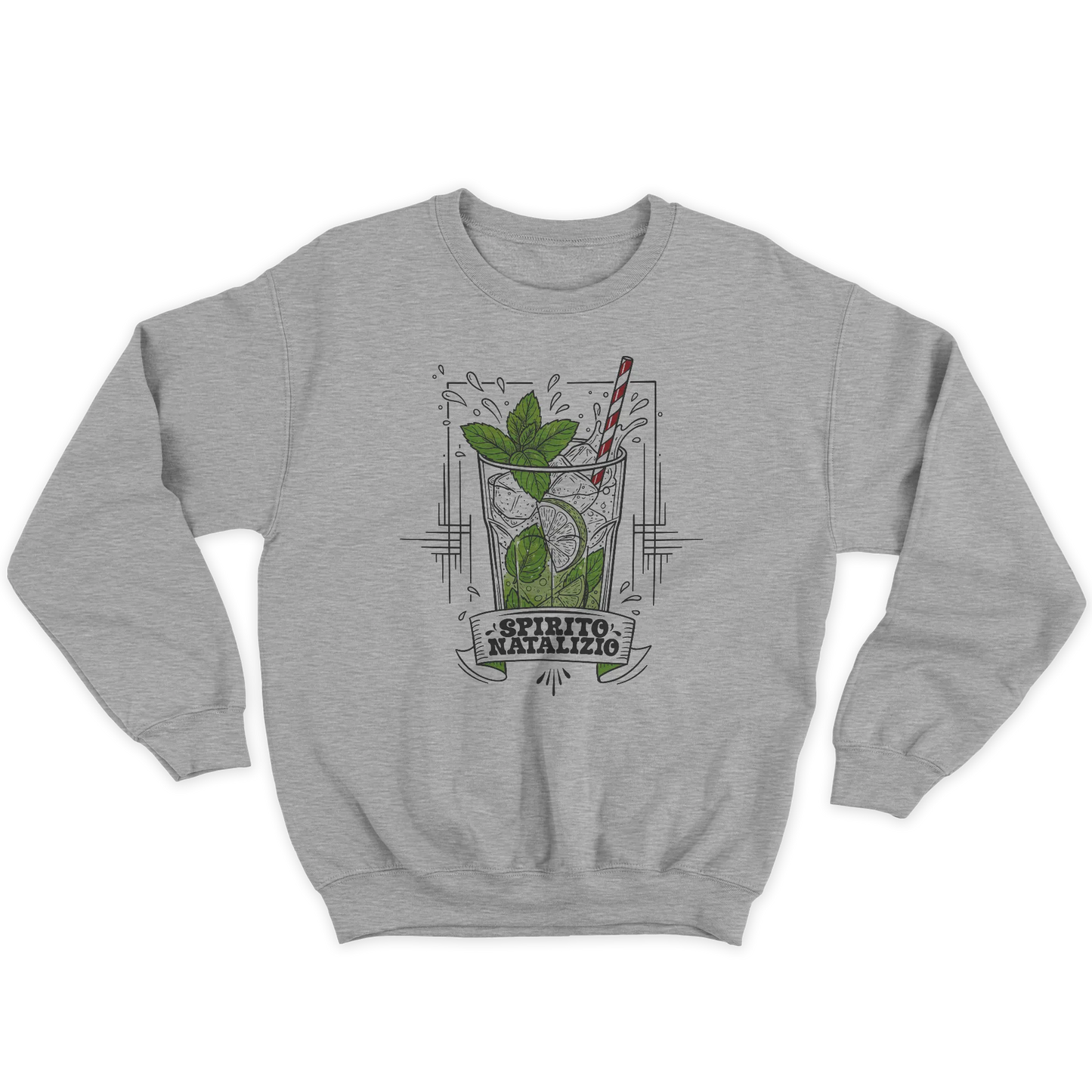 Kintu Felpa Girocollo Unisex Spirito Natalizio - Natale - Divertente - Mojito