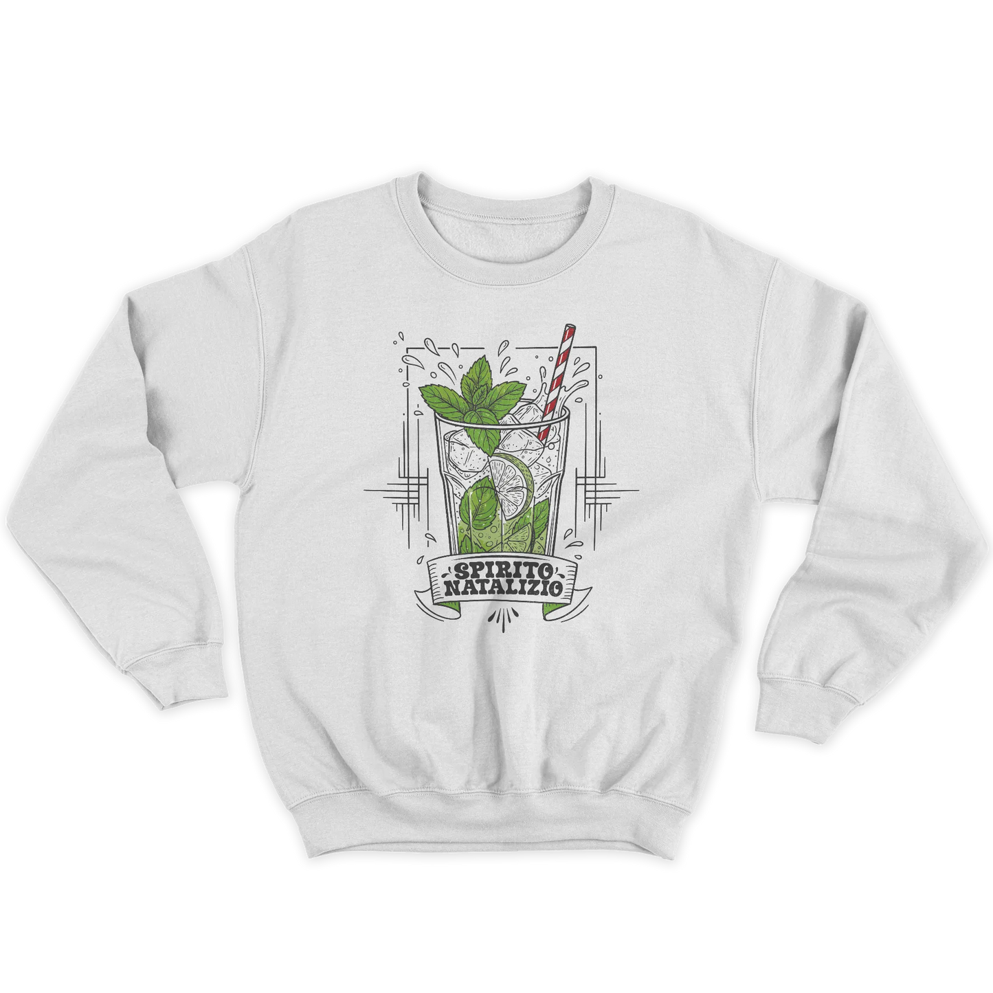 Kintu Felpa Girocollo Unisex Spirito Natalizio - Natale - Divertente - Mojito