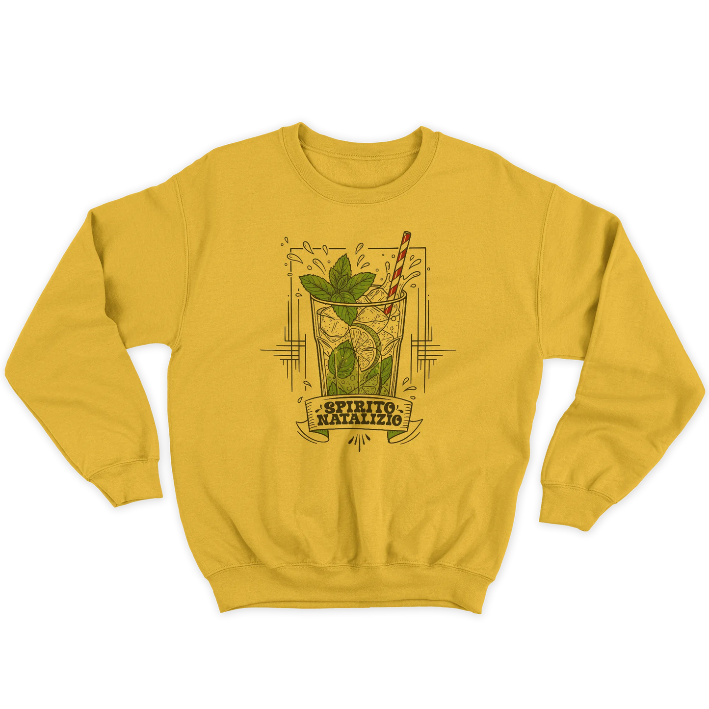 Kintu Felpa Girocollo Unisex Spirito Natalizio - Natale - Divertente - Mojito