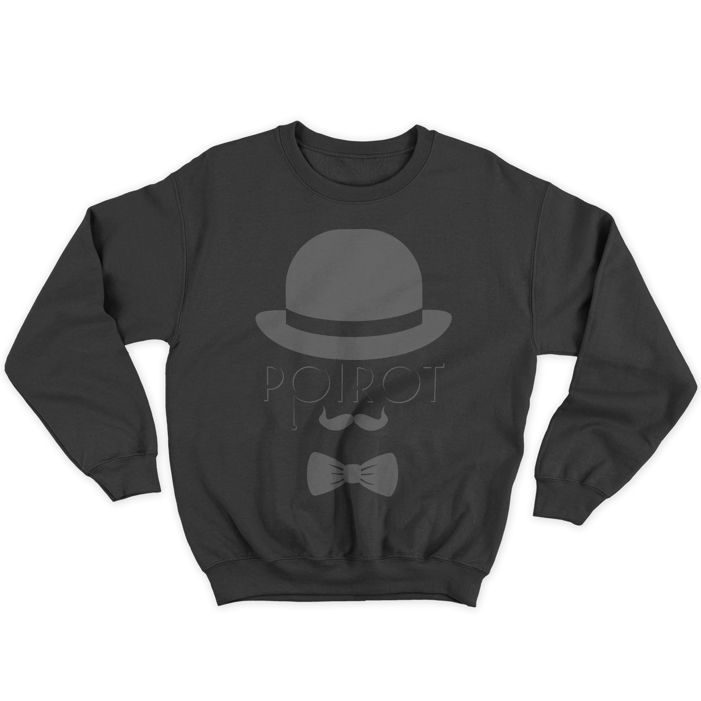 Kintu Felpa Girocollo Unisex Poirot Minimal - Agatha Christie - Giallo - Serie Tv